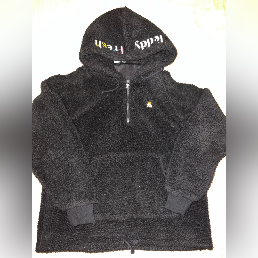 Teddy Fresh Black Sherpa Hoodie